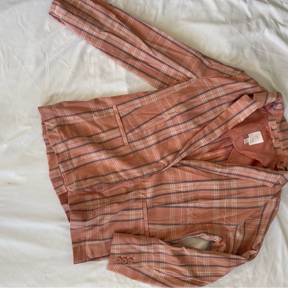 LC Lauren Conrad Pink Plaid Blazer
